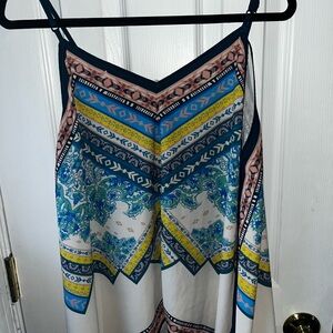 Vibrant Multicolored & Patterned Double V Neck Adjustable Strap Camisole